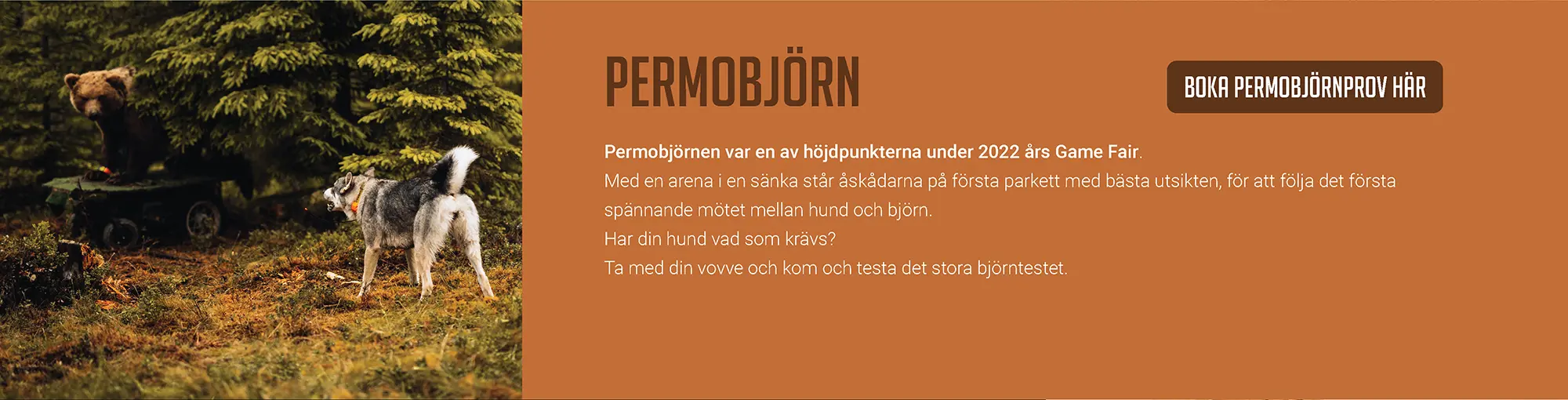 Ralf Persson från Klösbo Hundträningscenter håller i Permobjörn testet på Höga Kusten Game Fair. 